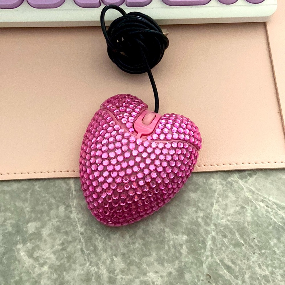 Bedazzled heart shaped mouse